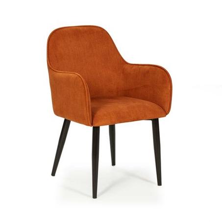 Fauteuil en velours côtelé – Terracotta
