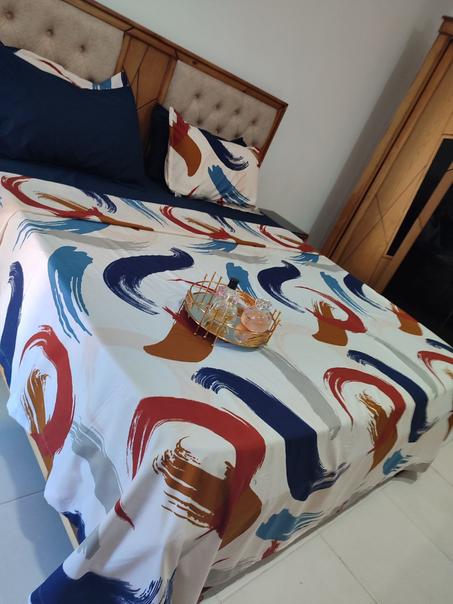 طقم سرير 6 قطع أزرق ليلي