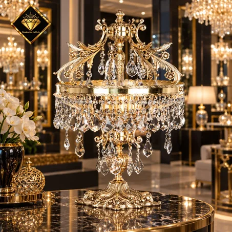 أباجورة فاخرة بتصميم ملكي بـ 3 مصابيـــح