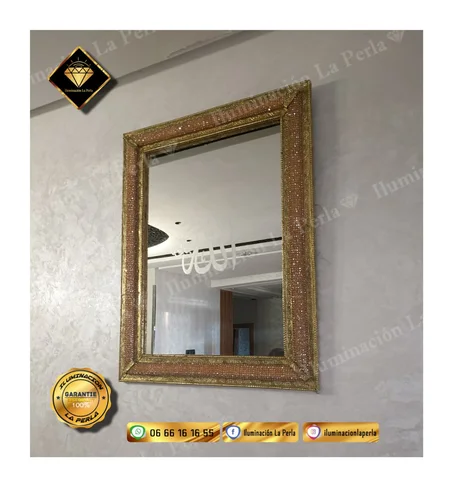 ✨ مرآة فاخرة بإطار من النحاس والكريستال ، ولمسة روحانية راقية ✨ المقاس 60/80