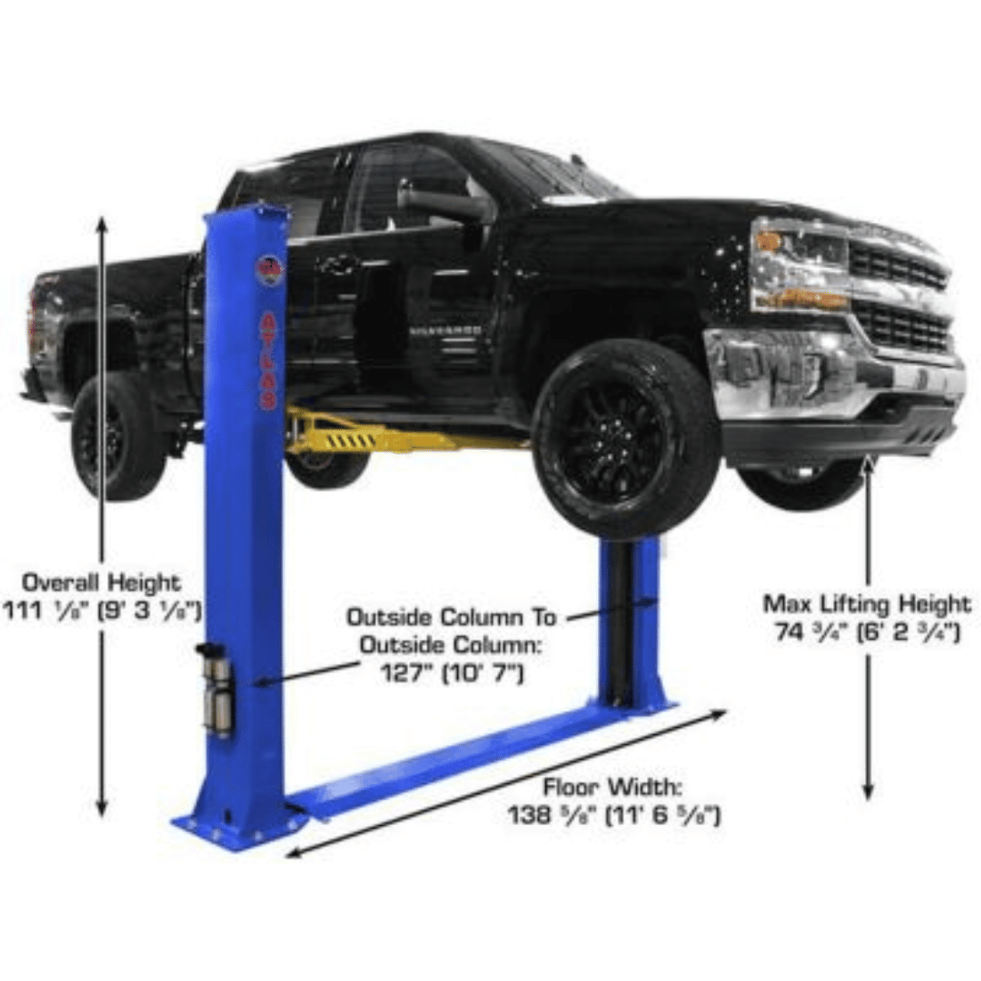 ATLAS Platinum PVL9BP 9000 lb Certified Baseplate Lift