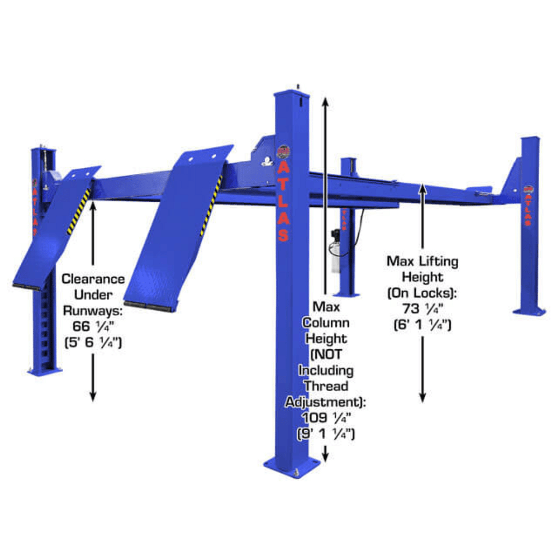 Atlas BP8000 8,000 lb Capacity Baseplate 2-Post Lift