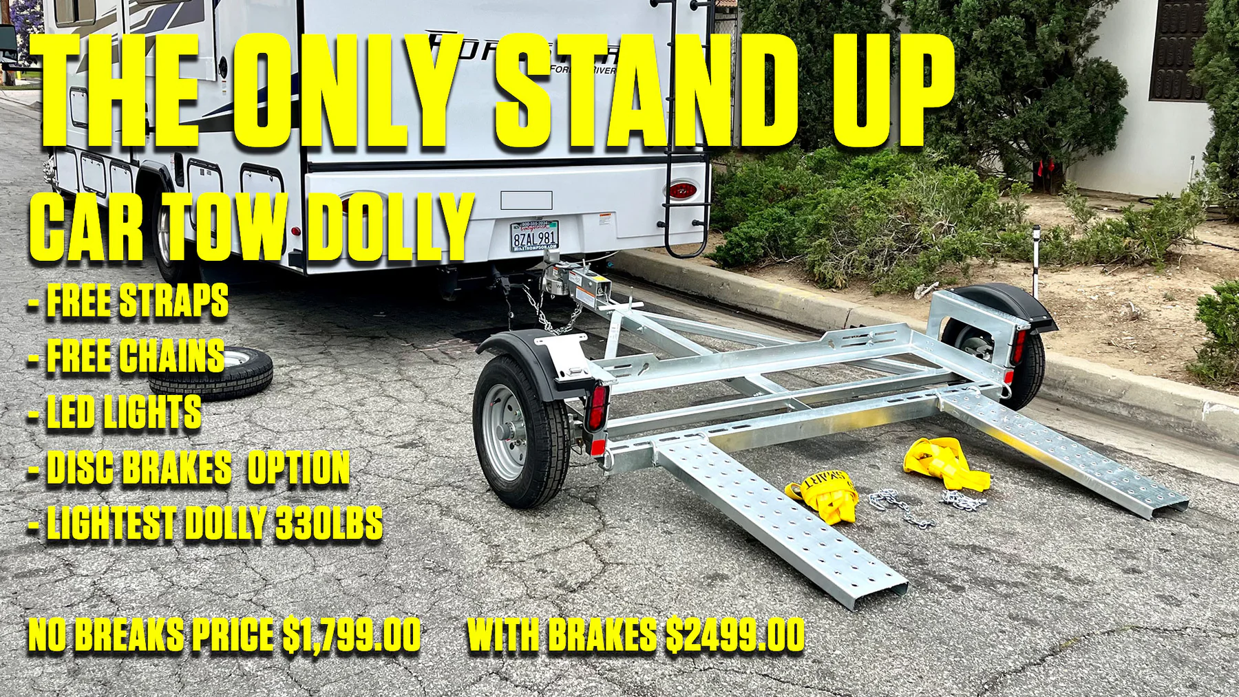 EZ Haul Stand Up Idler Car Tow Dolly