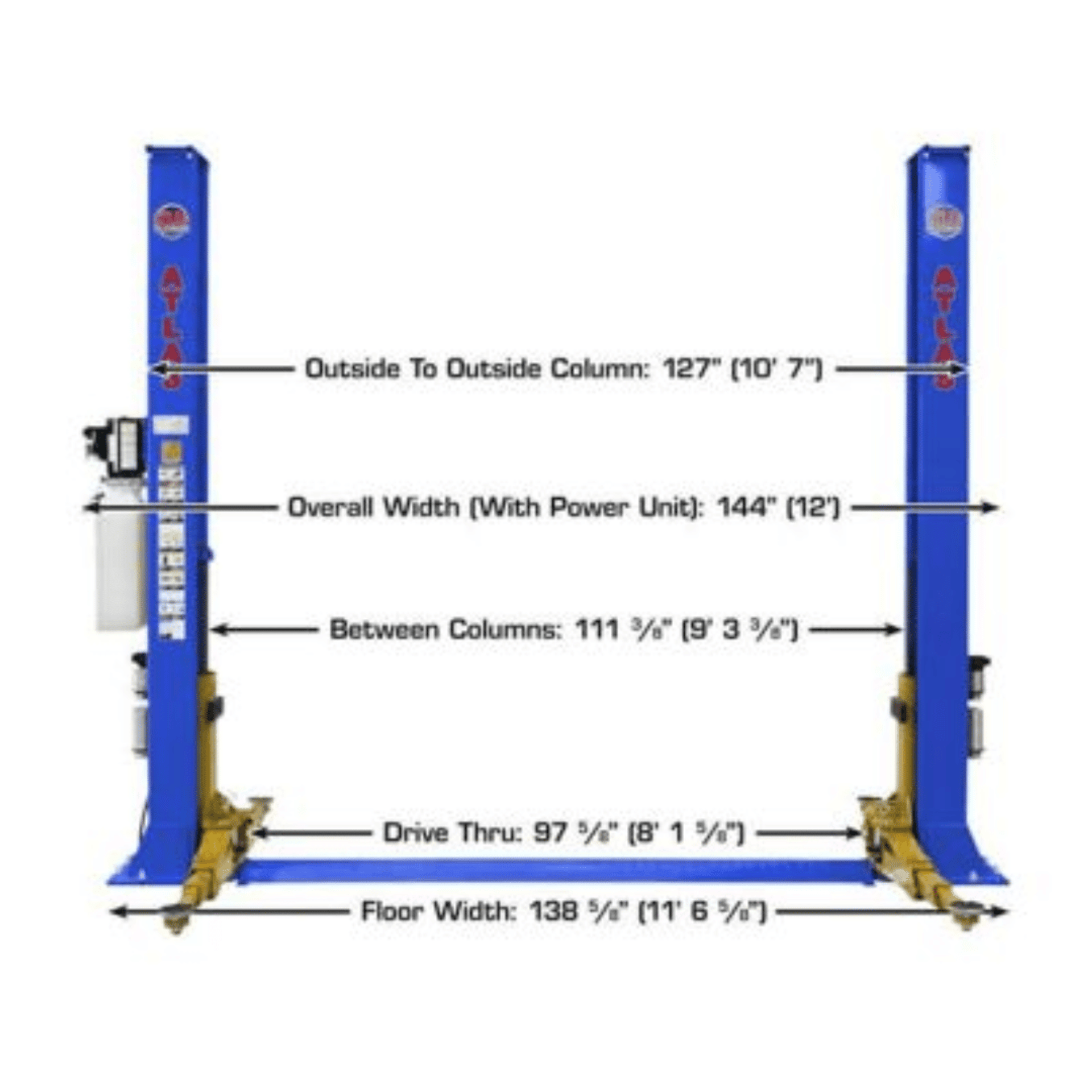 ATLAS Platinum PVL9BP 9000 lb Certified Baseplate Lift