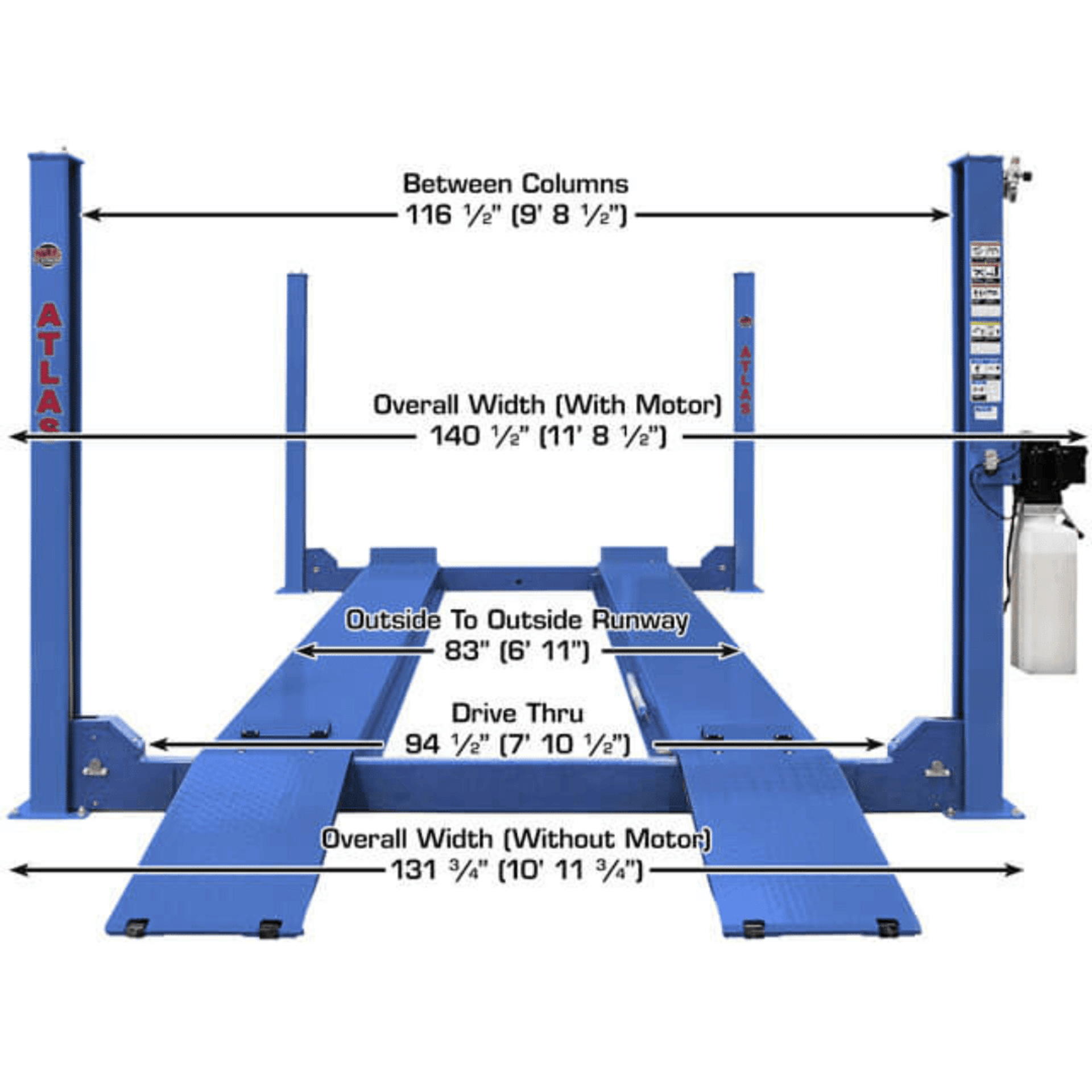 ATLAS Platinum PVL14 ALI Certified 14,000 lb 4 Post Lift