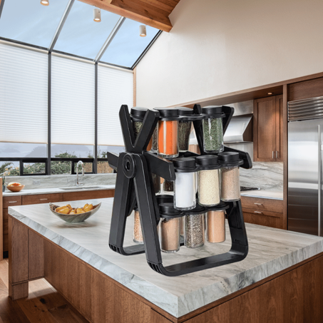 🧼 كوزينة مرتبة بلا مجهود – منظم توابل 360° عملي وأنيق ✨