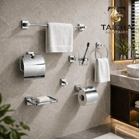 Ensemble d’Accessoires de Salle de Bain Basta en Aluminium – Design Luxe & Résistant