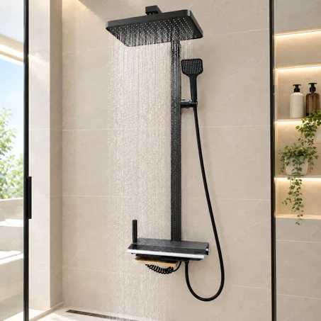 Colonne de douche thermostatique GERoca – Gris Mat
