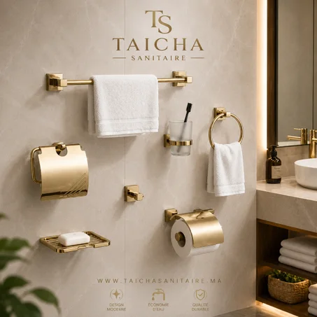 Ensemble d’Accessoires de Salle de Bain Basta en Aluminium – Design Luxe & Résistant