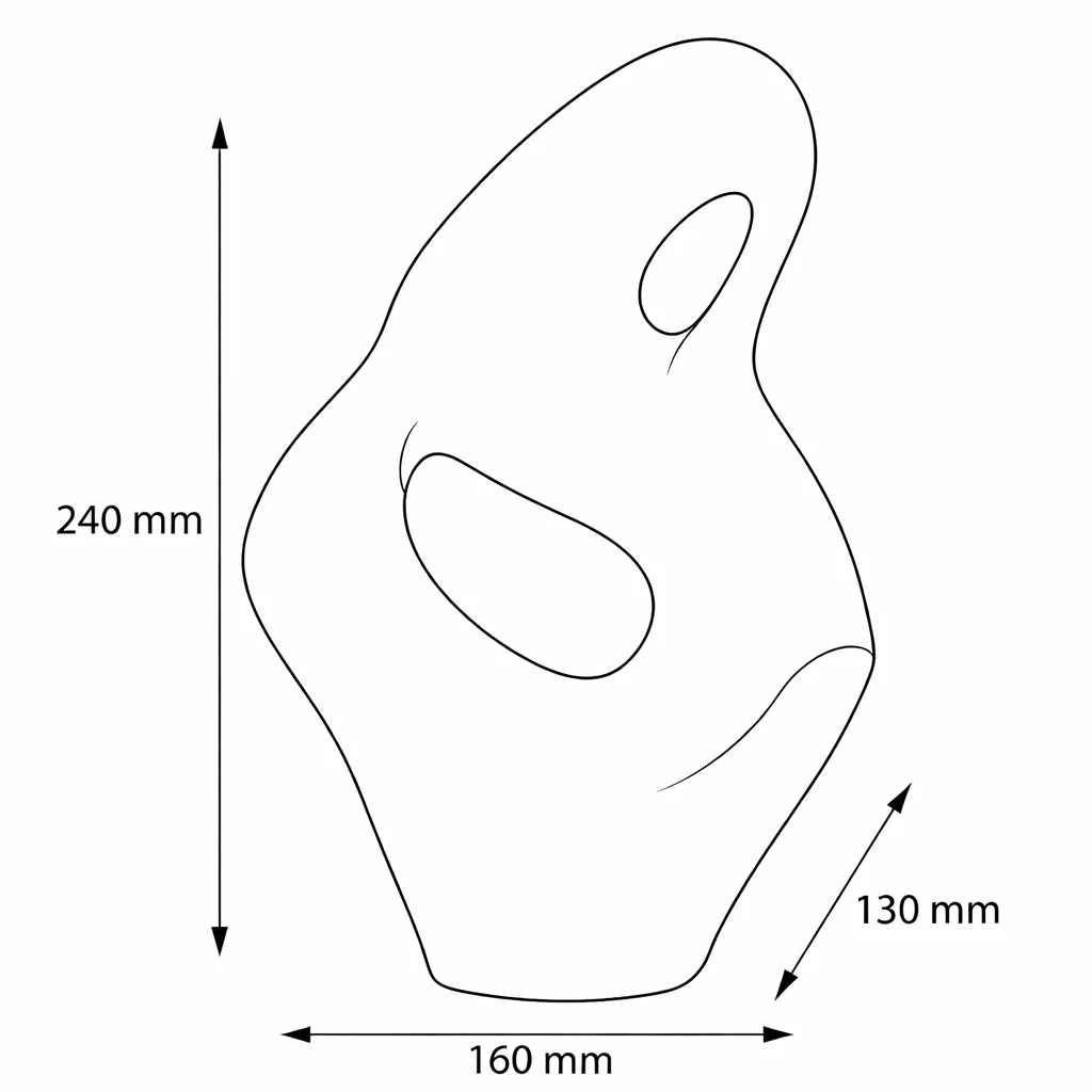 Sculpture Abstraite Décorative en Plâtre – Design Organique Moderne (Noir/Blanc/Doré)