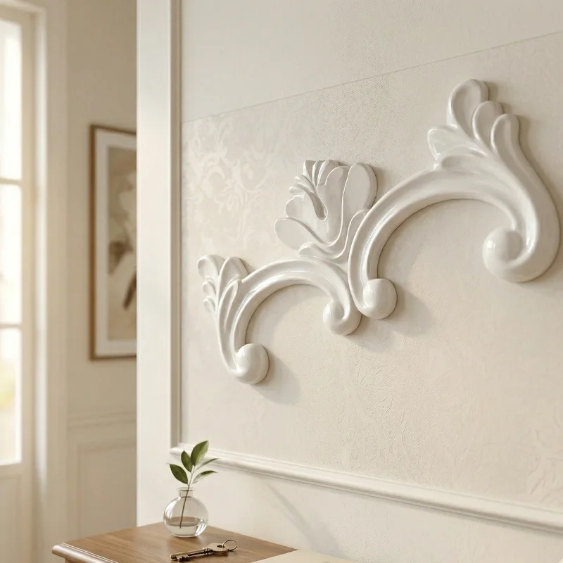 Arabesque Élégance – Ornement Mural en Plâtre