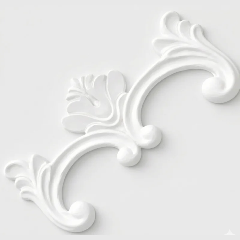 Arabesque Élégance – Ornement Mural en Plâtre
