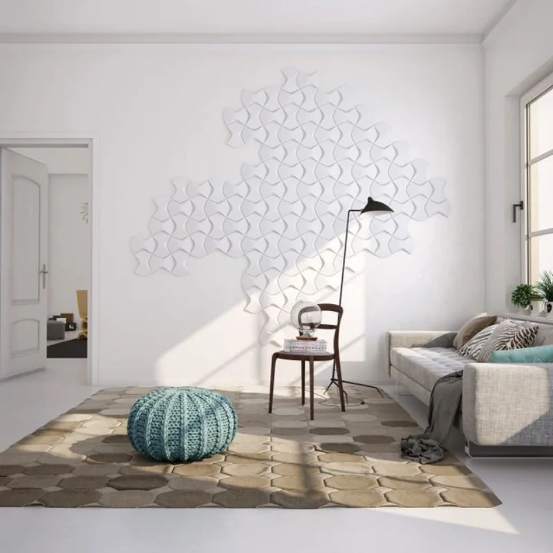 Panneau Mural 3D Sculptural “Flow” – Module Décoratif en Plâtre