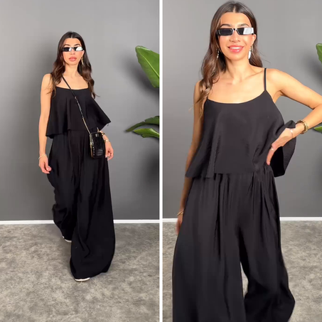 AZZIO Ensemble 2 pièces en lin pour femme🎀