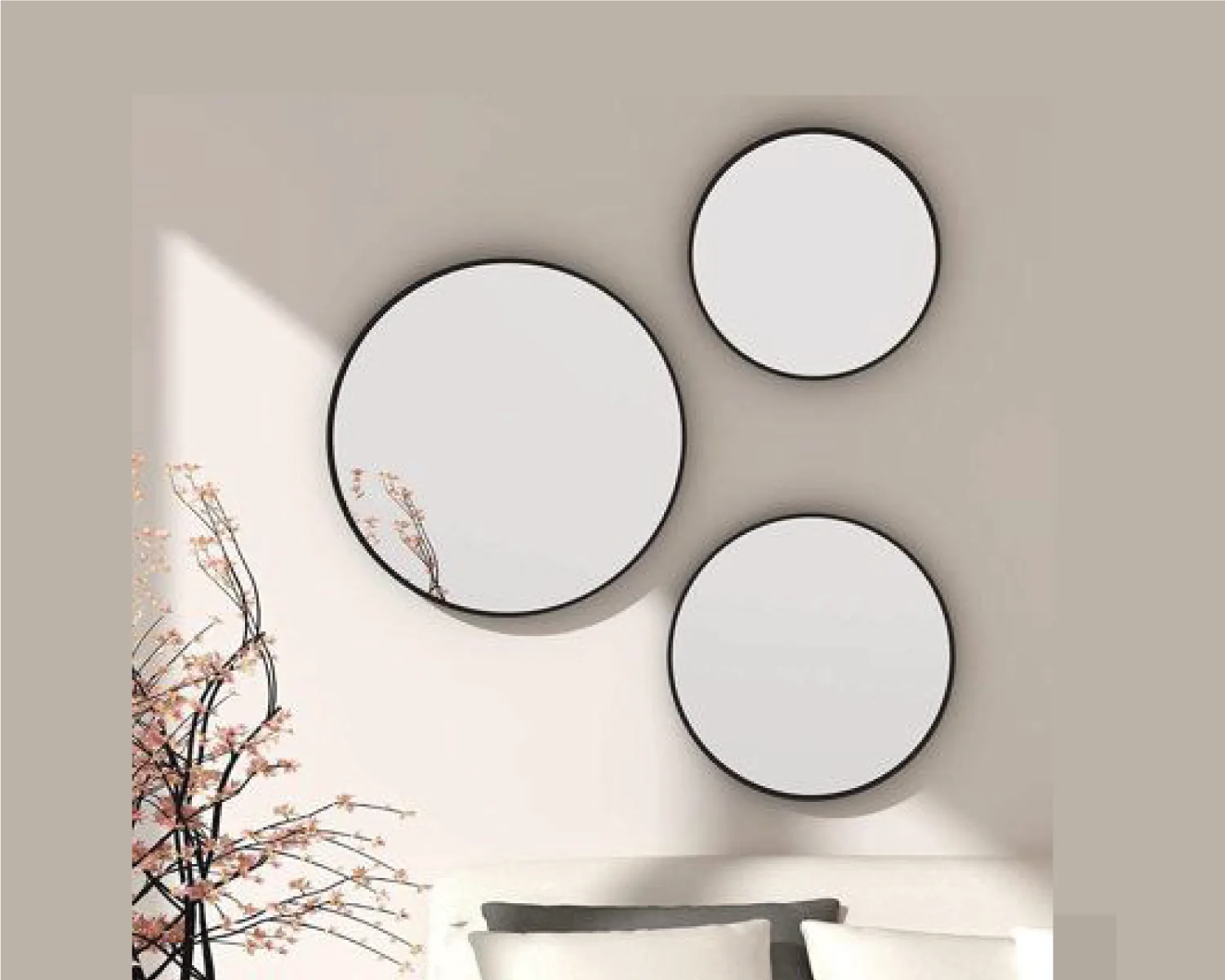 Miroirs Rond Set de 3 Pièces