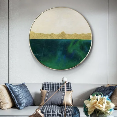 Обрамленные стены искусства Золото искусства Изумрудно-