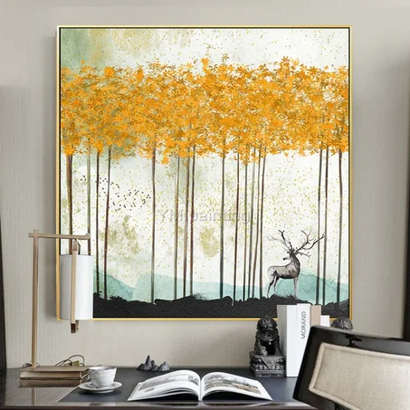 Золотое искусство Современная абстрактная живопись на холсте