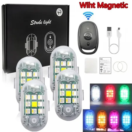 🚗 فلاش LED ملون للسيارة – 7 ألوان مختلفة  سهل التركيب ومقاوم للماء 🚗