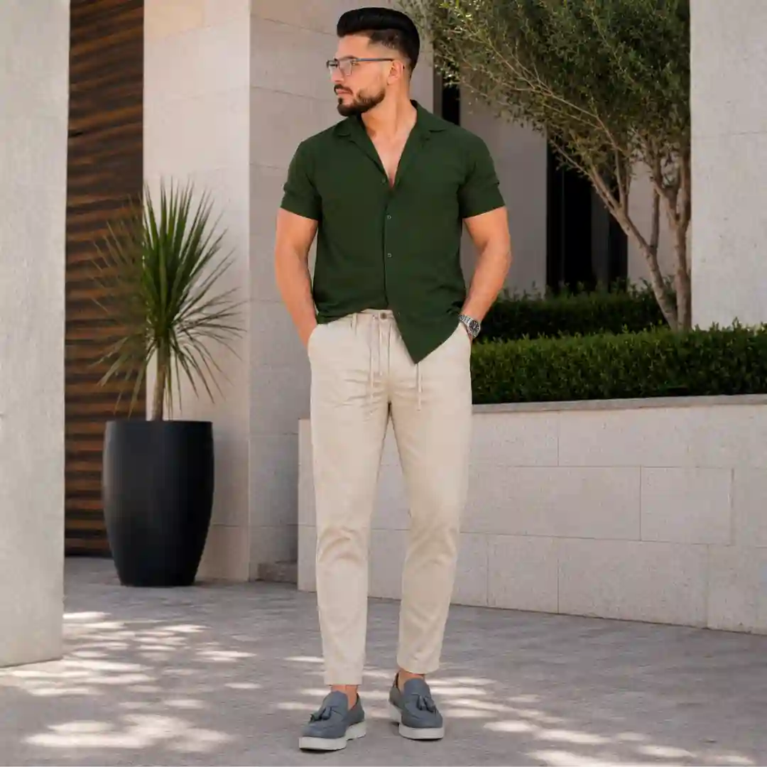 Ensemble chemise à manches courtes et pantalon