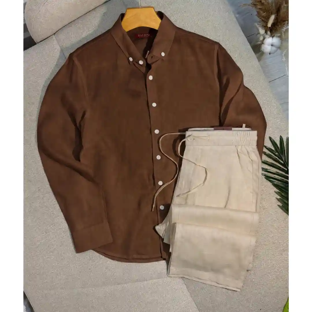 Ensemble Chemise & Pantalon en Lin 100% Original