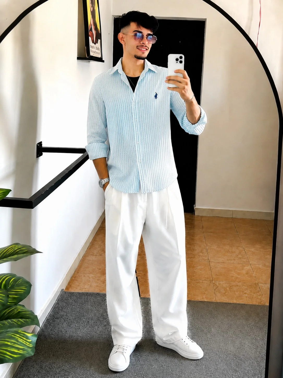 Chemise POLO en LIN Photo Réelle