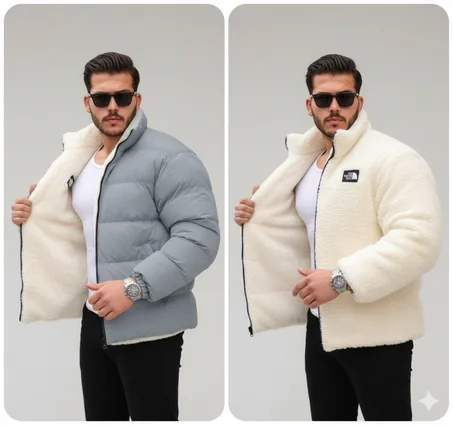 jacket north face double face GRIS