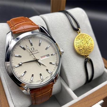 OMEGA AVEC BRACELET  EN AIERINOXYDABLE
