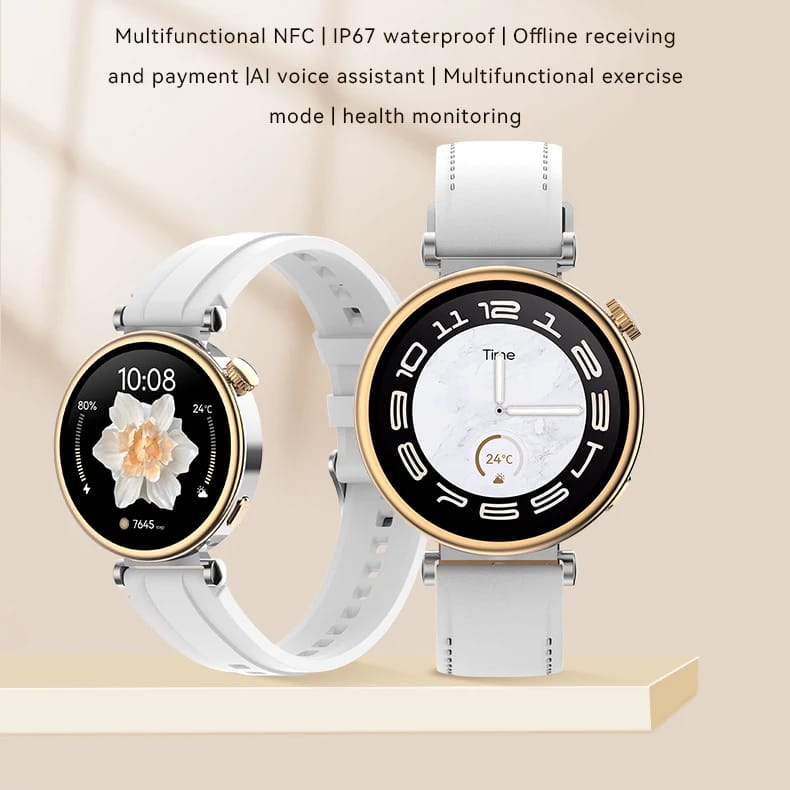 AMOLEDساعة ذكية أنيقة للنساء بشاشة مقاومة للماء