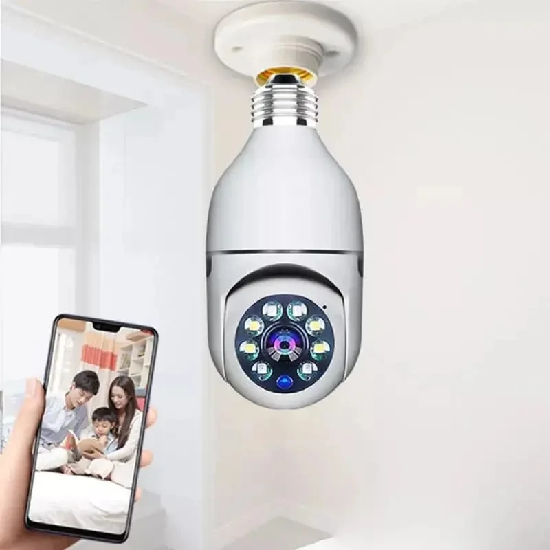 كاميرا مراقبه مزودة بمصباح قابلة الدوران 360درجة