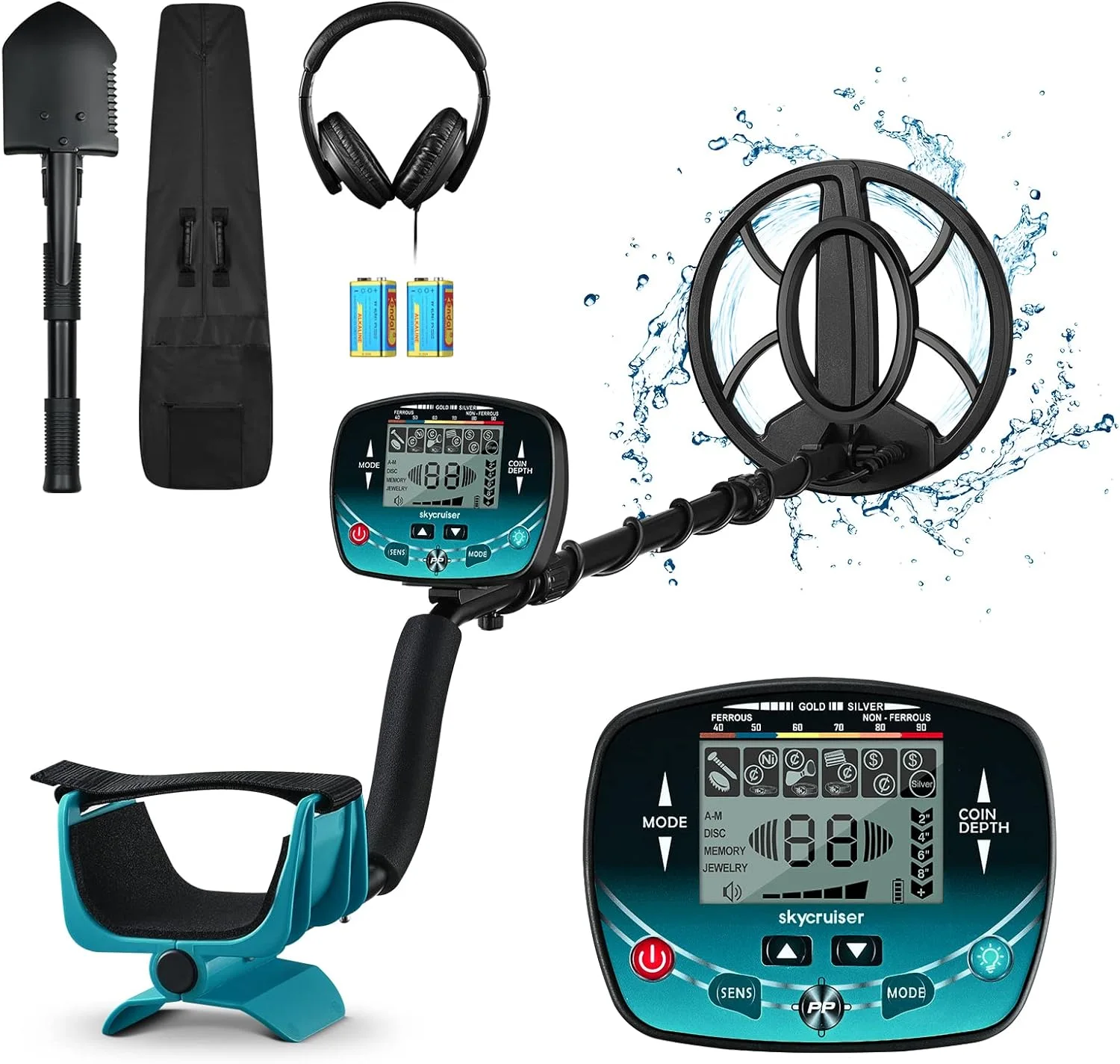 Professional Metal Detector with LCD Display – كاشف معادن مقاوم للماء بشاشة LCD