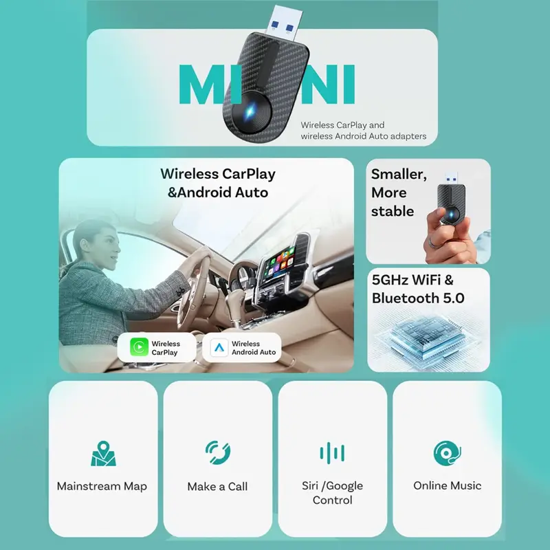 مفتاح محول CarPlay / Android Auto لاسلكي