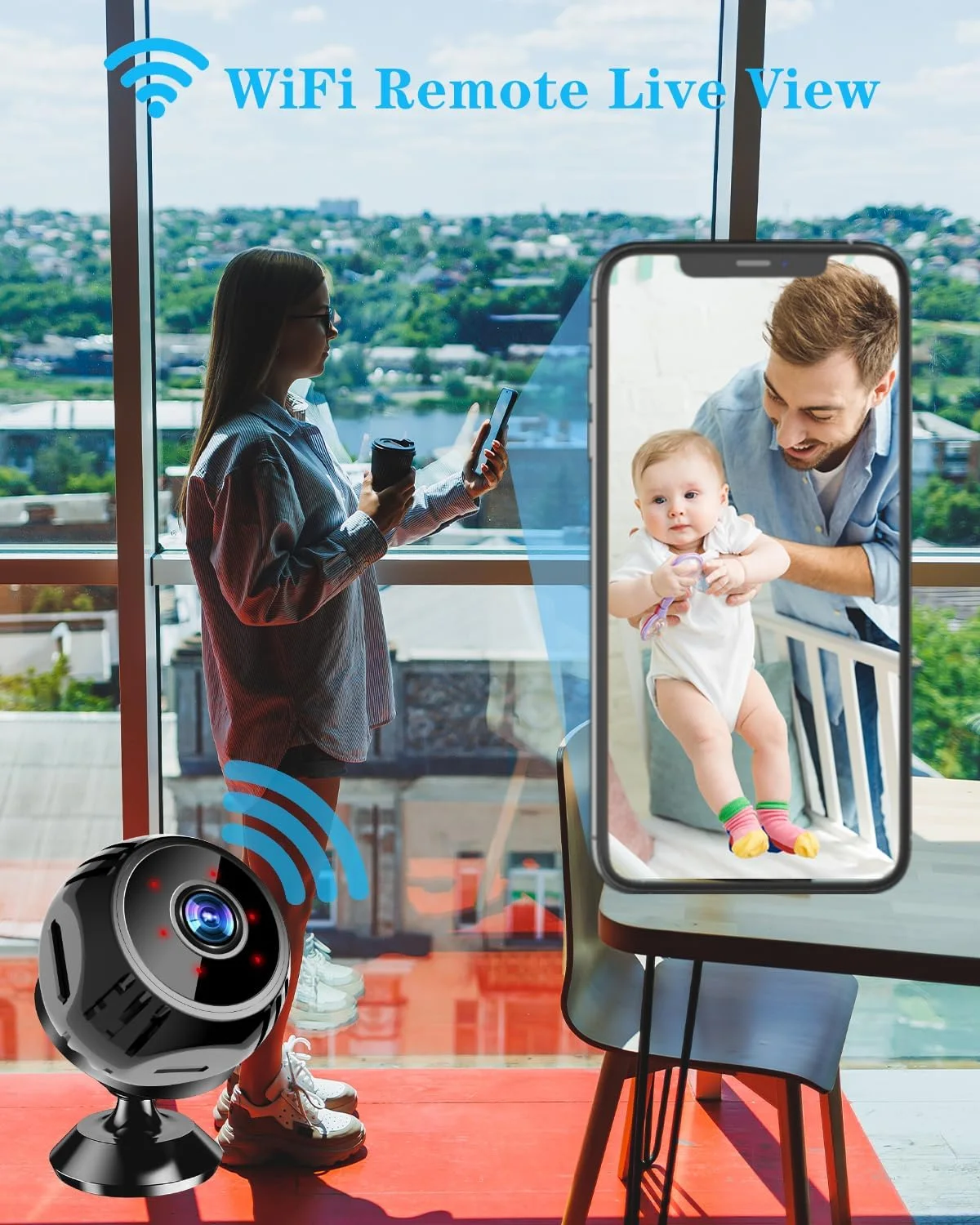 WiFi Camera 1080HD - كاميرا مراقبة محمولة ومنفصلة