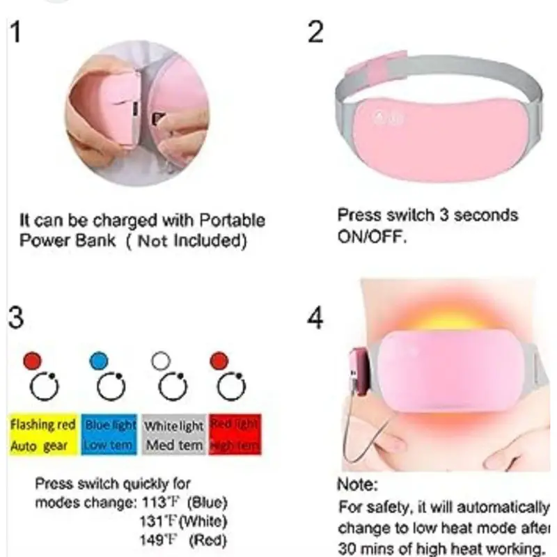 وسادة تدفئة للحيض ، حزام خصر دافئ ، يخفف آلام الدورة الشهرية والبطن والظهر