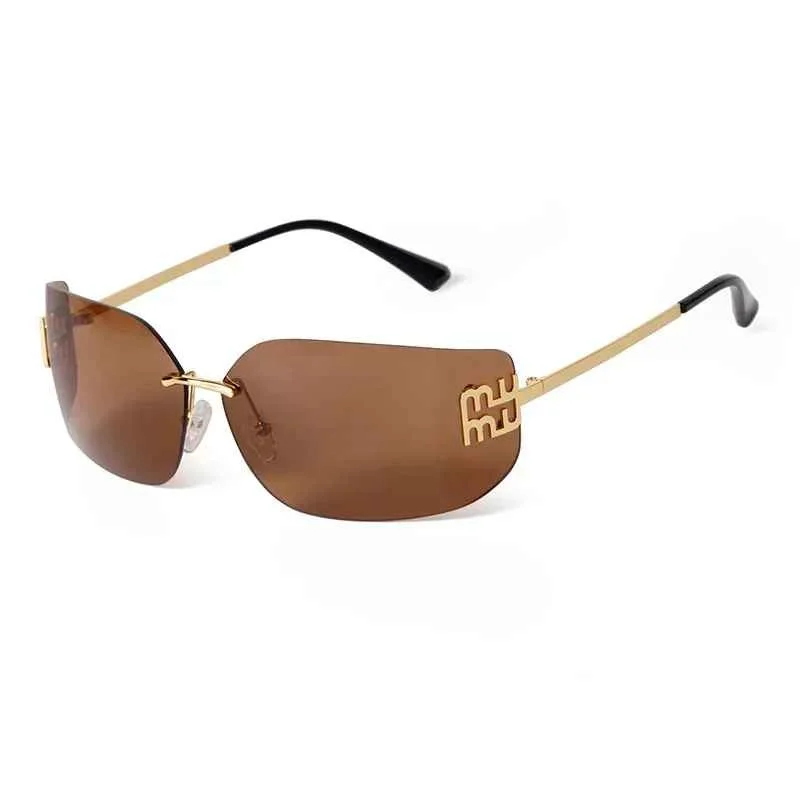 Women’s Futuristic Classic Rimless Gradient Lens Sunglasses – نظارات شمسية نسائية عصرية بدون إطار بعدسات متدرجة اللون