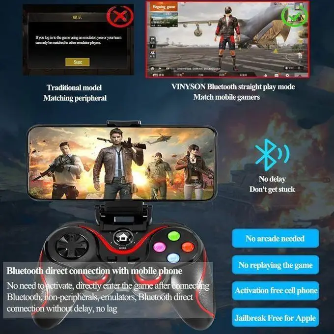 وحدة تحكم ألعاب لاسلكية V8 تعمل بتقنية البلوتوث