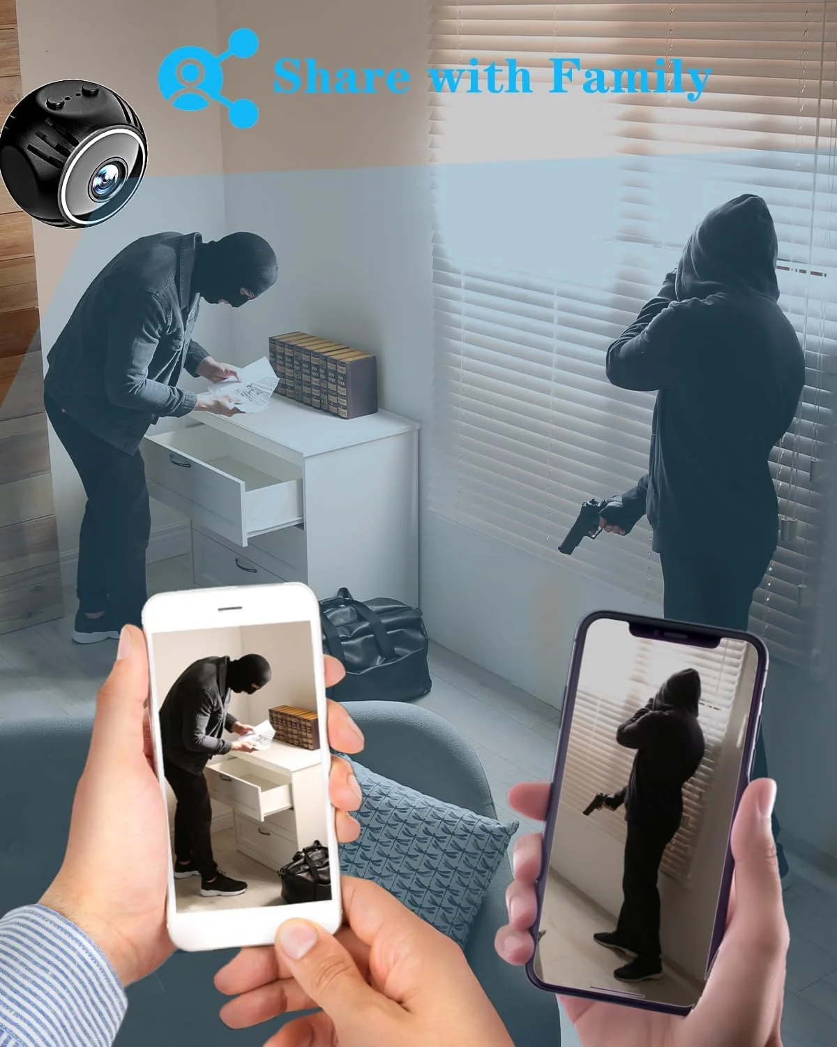 WiFi Camera 1080HD - كاميرا مراقبة محمولة ومنفصلة