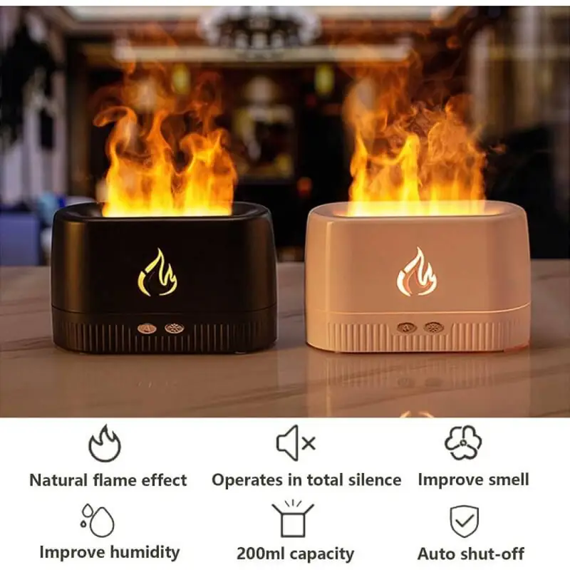 موزع هواء اللهب , جهاز ترطيب الهواء باللهب، موزع روائح عطرية محمول بدون ضوضاء