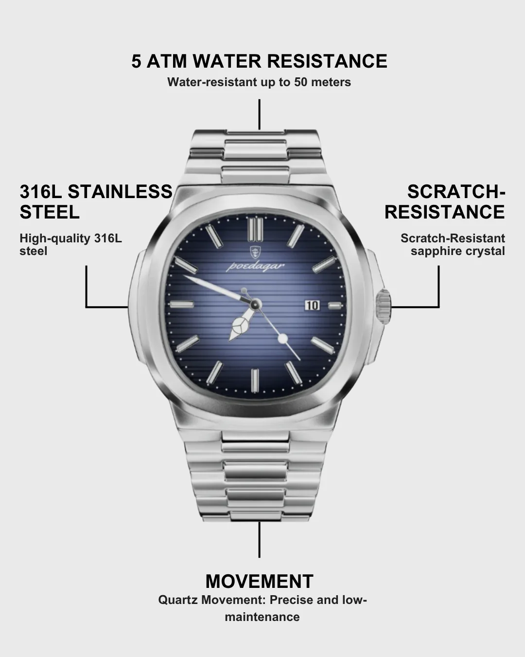 poedagar Top Luxury Brand Men’s Sports Watch – ساعة poedagar الرياضية الرجالية من علامة فاخرة