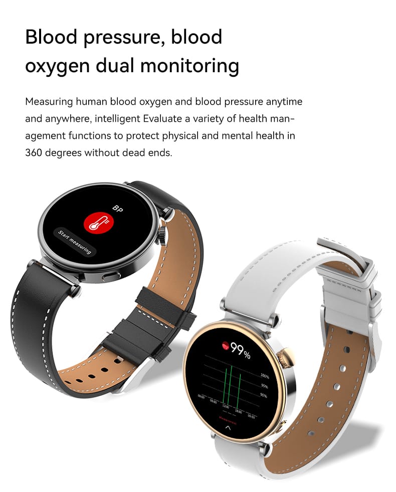 AMOLEDساعة ذكية أنيقة للنساء بشاشة مقاومة للماء