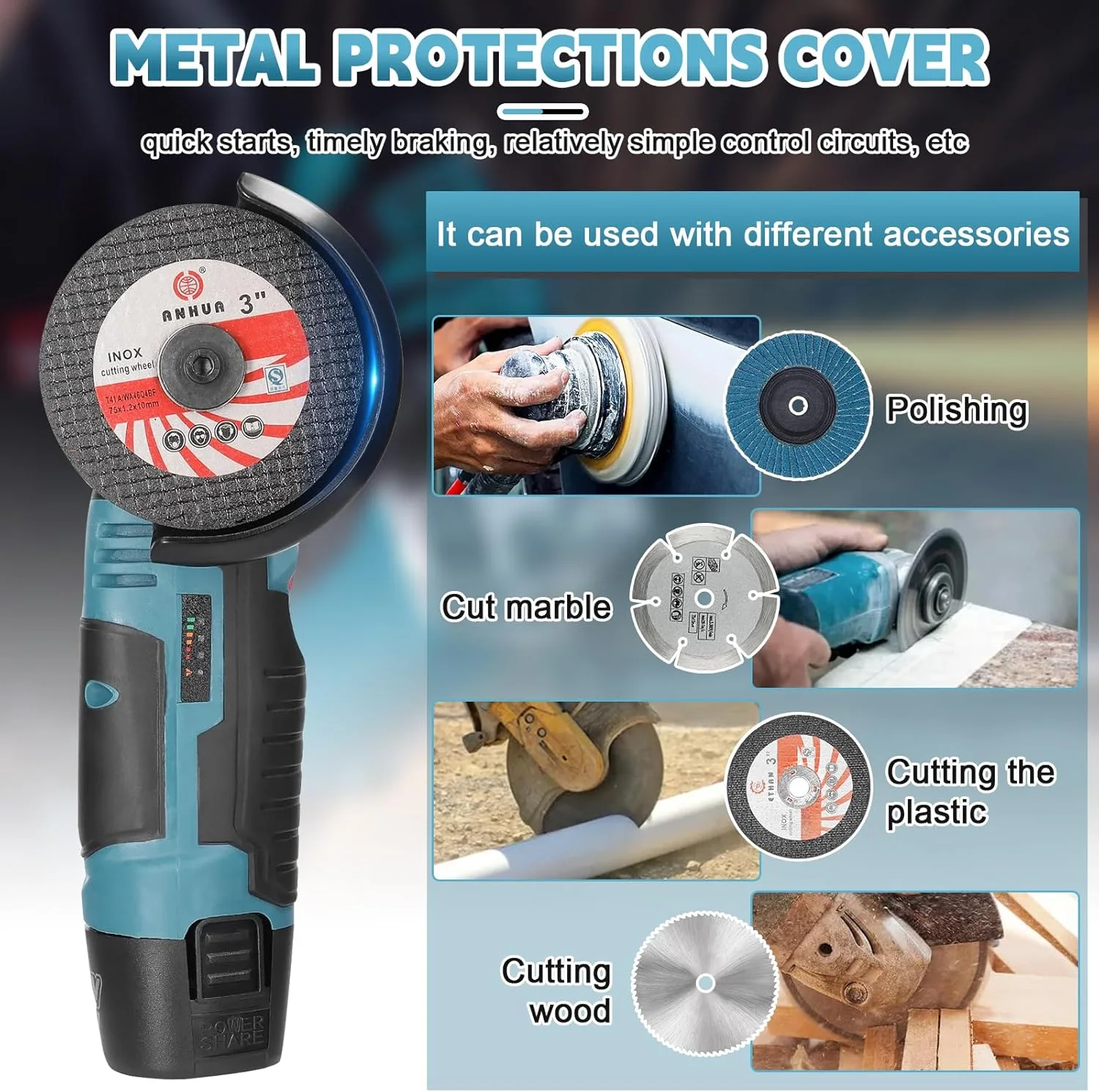 Cordless Angle Grinder - ماكينة صنفرة زاوية لاسلكية