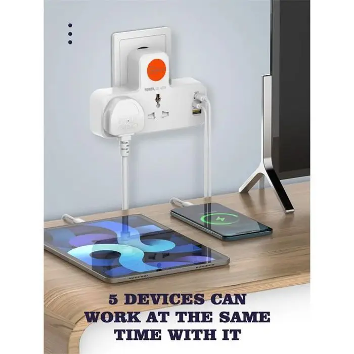 قابس متعدد المنافذ مع شحن سريع