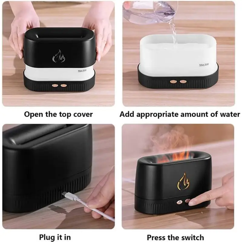 موزع هواء اللهب , جهاز ترطيب الهواء باللهب، موزع روائح عطرية محمول بدون ضوضاء