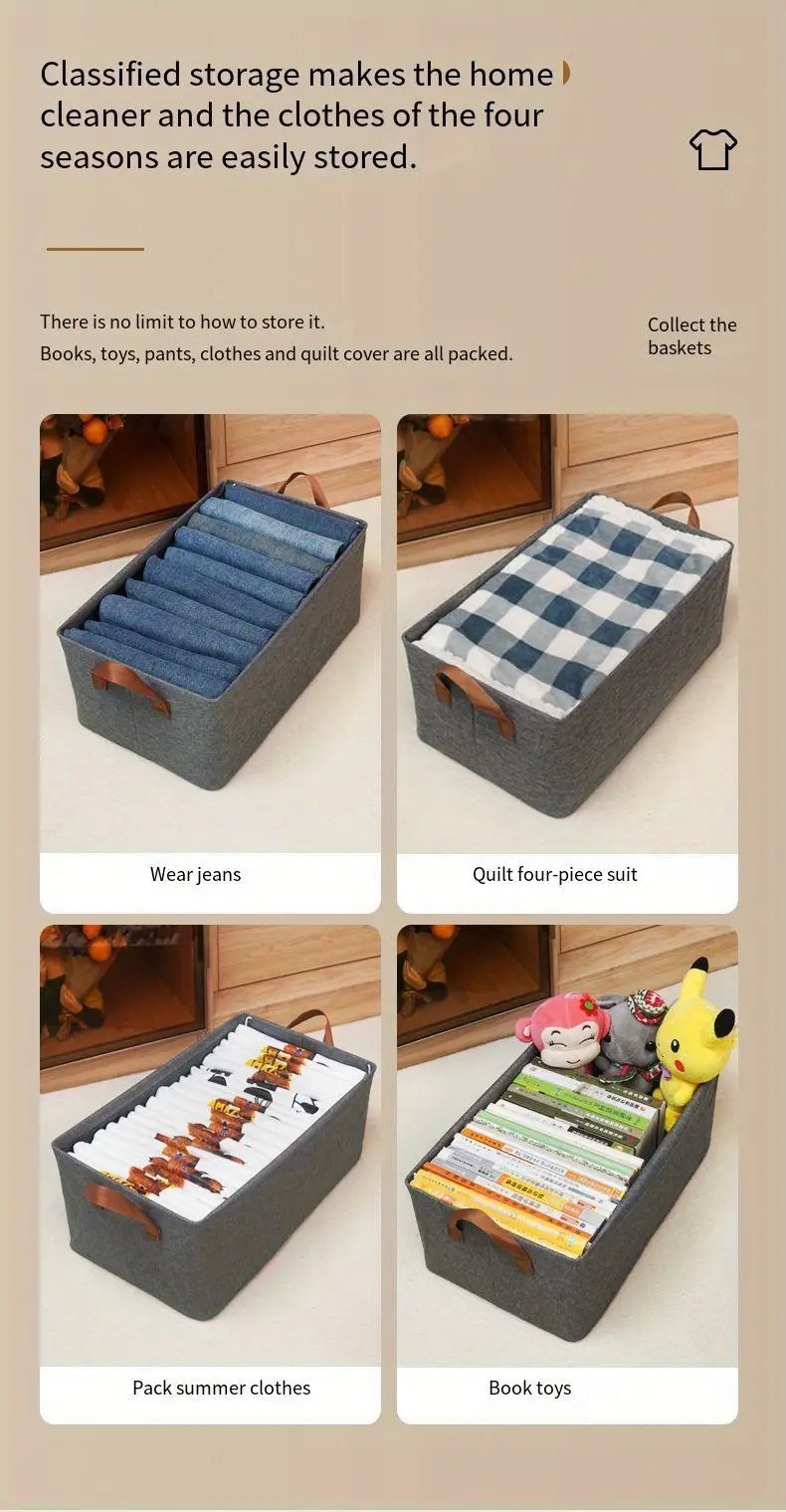 1pc, bacs de rangement avec cadre en acier, bacs de rangement en tissu, boîtes de rangement pliables, organisateurs de placard et paniers de rangement pour étagères de salon détails 7