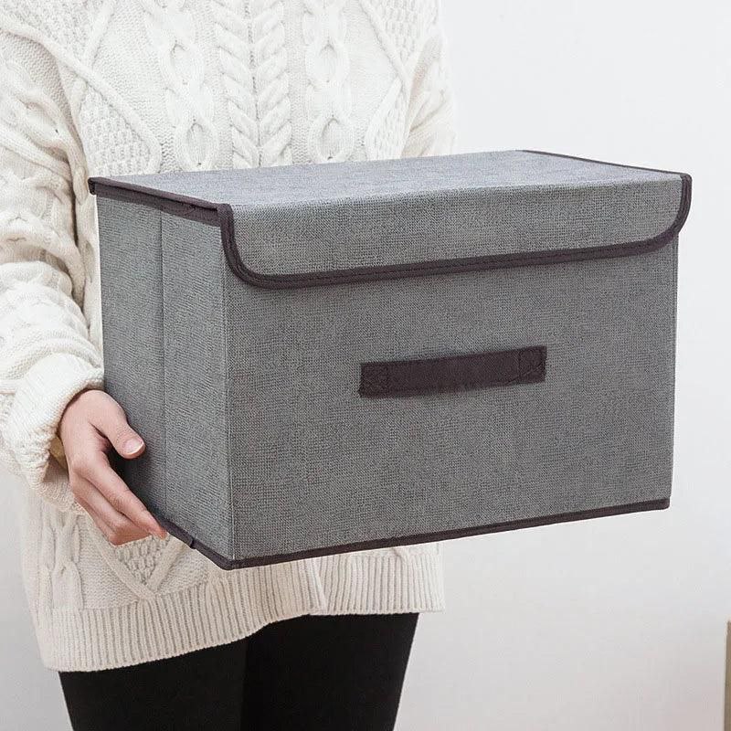 Cube de boîte de rangement 🧣 pliable non tissé 👕 avec couvercle 2 pièces