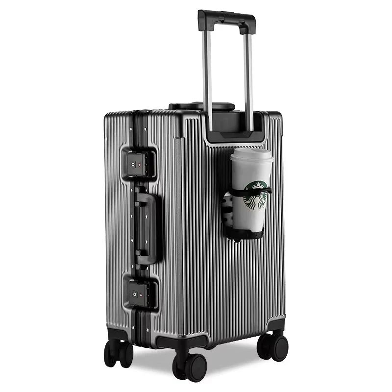Valise cabine avec port USB et porte-gobelet