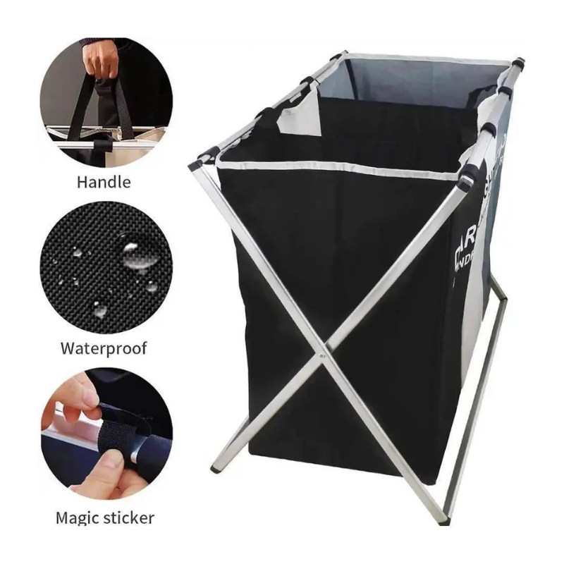 Panier de rangement pour vêtements sales organisateur pliable étanche à trois grilles