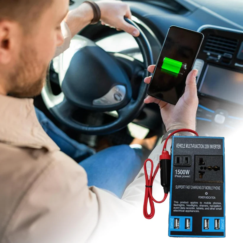 Convertisseur de puissance de voiture à 4 ports USB