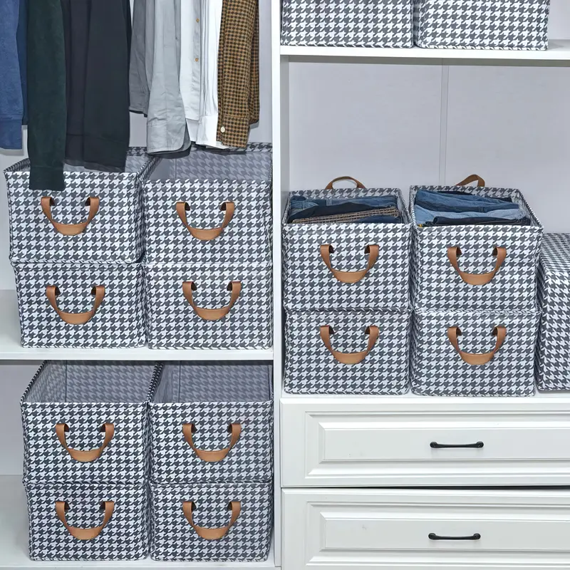 PACK Boîte de Rangement Carreaux pliable pour Vêtements