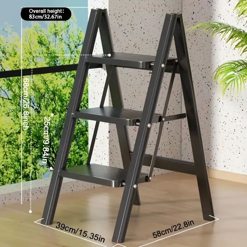 Échelle pliante en aluminium à 3 niveaux, escabeau polyvalent