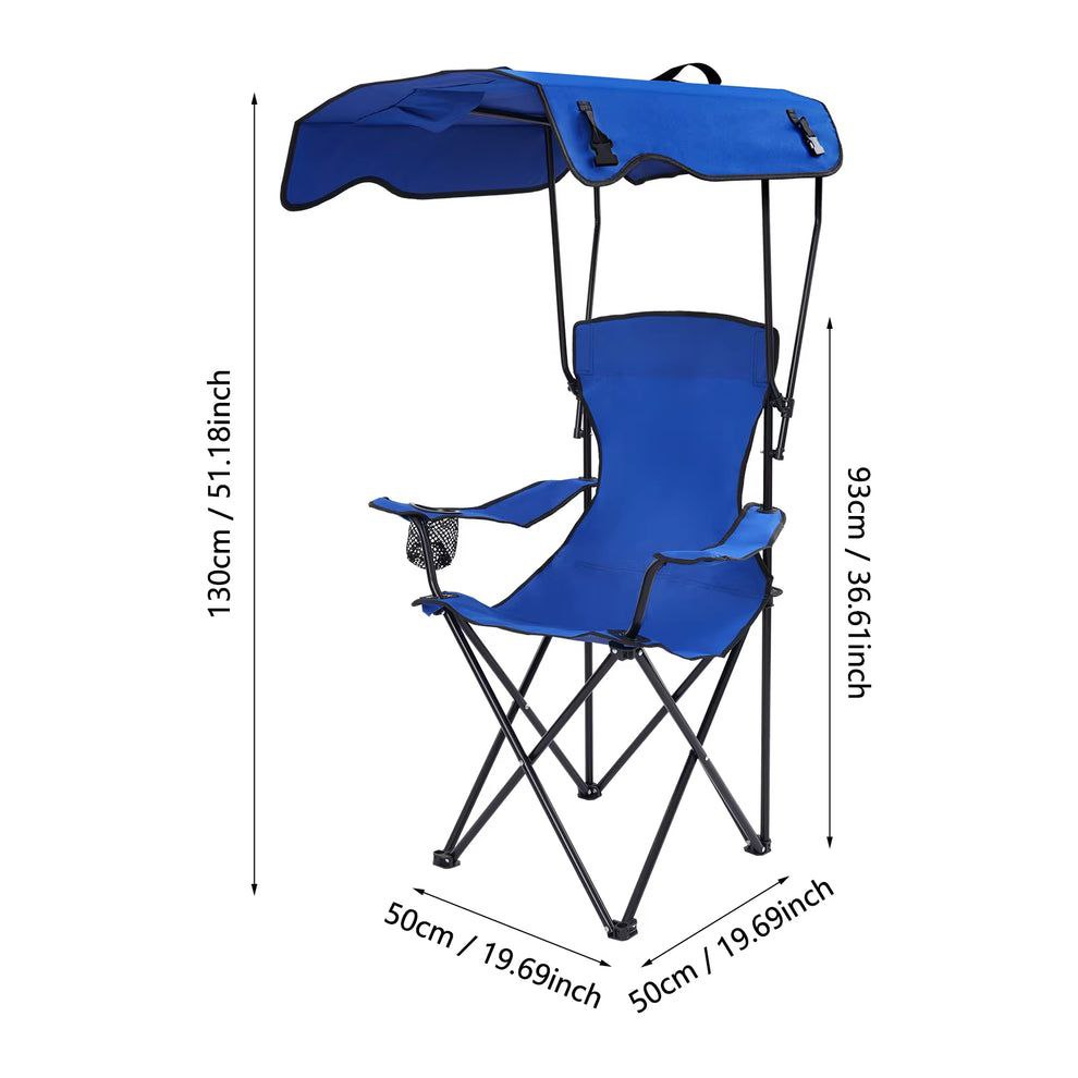 Chaise de Pêche Pliable avec Auvent